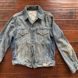 Abercombie & Fitch Size Large “Weathered” Extra Heavy Ounce Jean Jacket